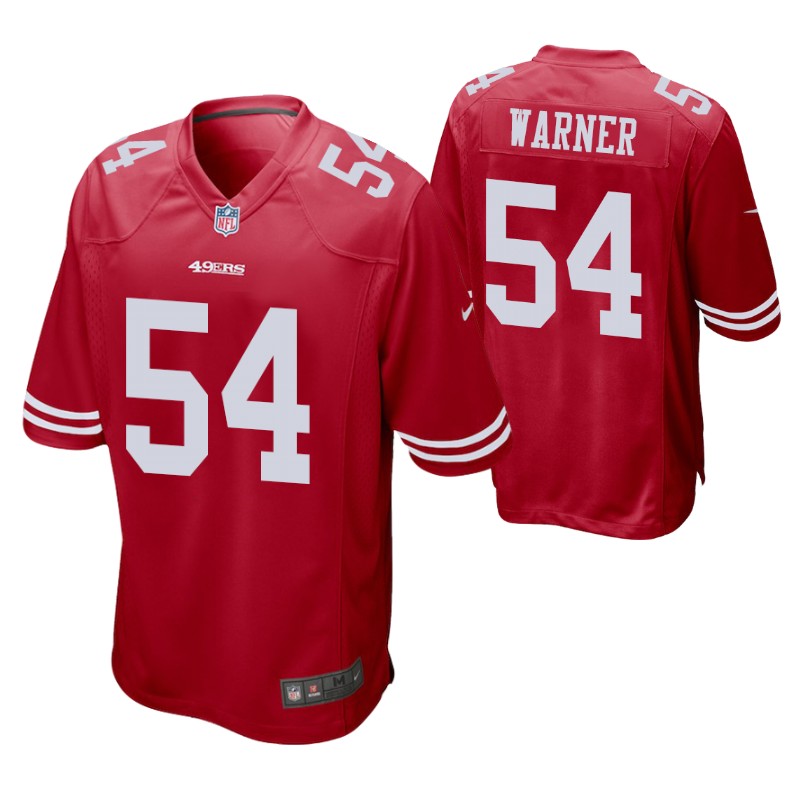 fred warner men's game scarlet jersey stitched