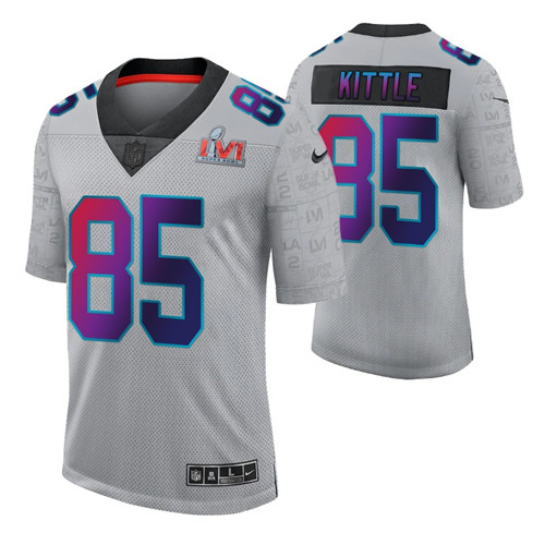 george kittle super bowl lvi gray jersey limited stitched