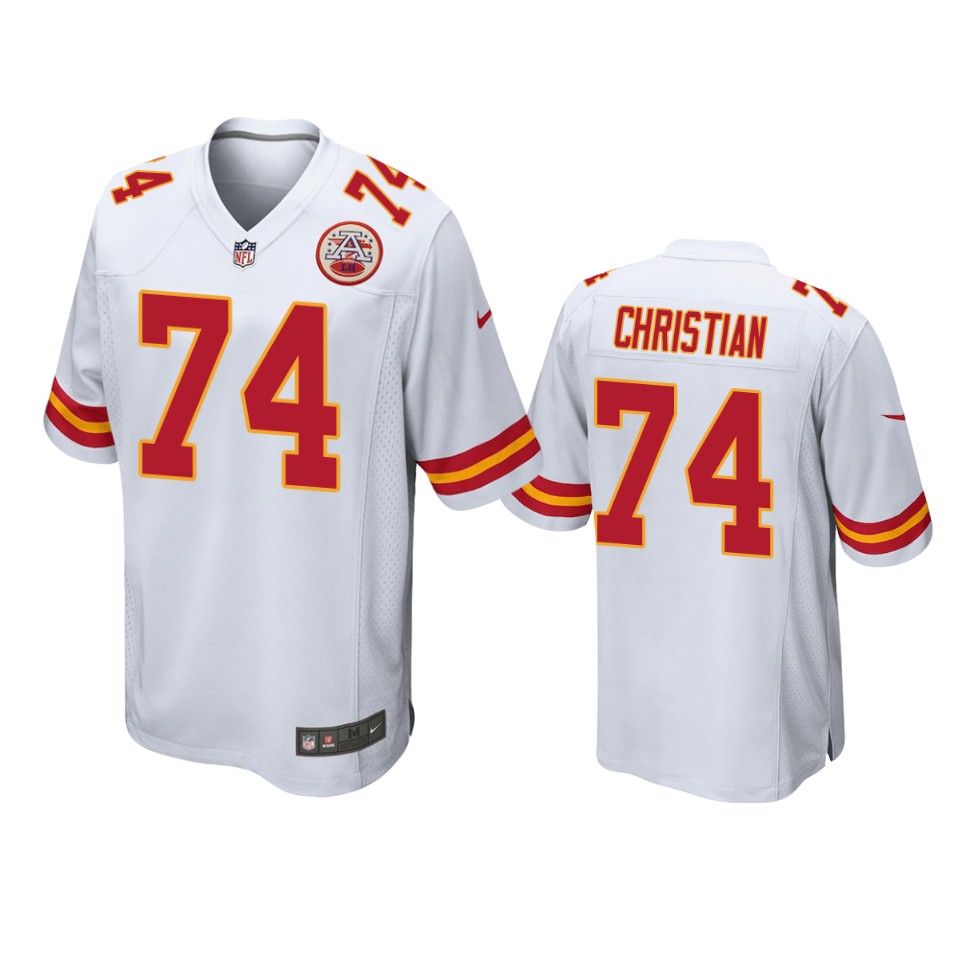 geron christian chiefs game white jersey