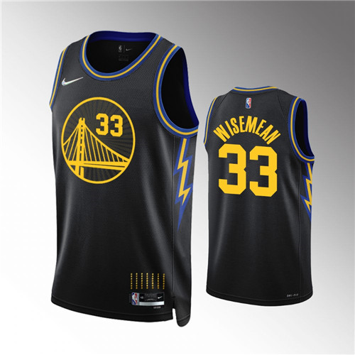 golden state warriors james wiseman black 2021-22 city edition 75th anniversary diamond jersey