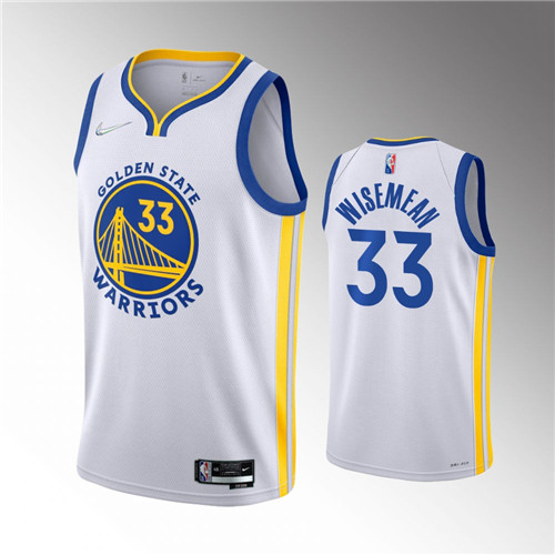golden state warriors james wiseman white 2021-22 75th anniversary association jersey