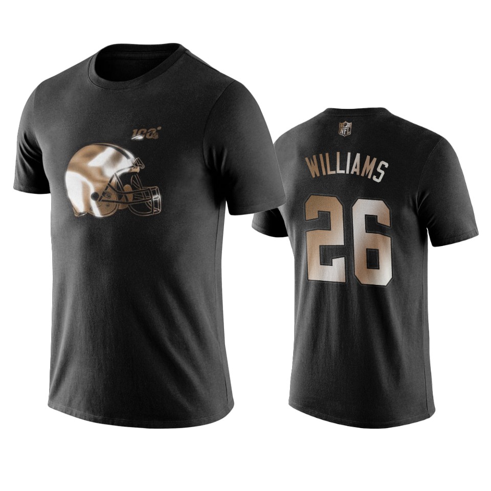 greedy williams browns black golden 100th season t shirt