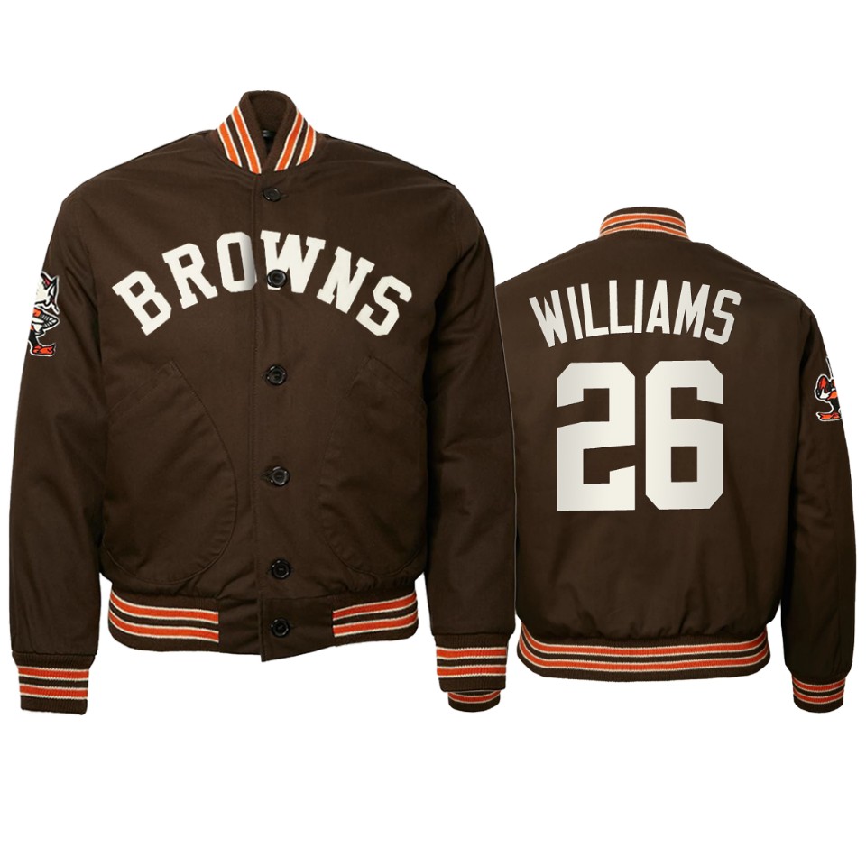 greedy williams browns brown authentic vintage jacket