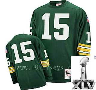 Green Bay Packers #15 1969 Bart Starr Green Mitchell & Ness {2011 Super Bowl Xlv }