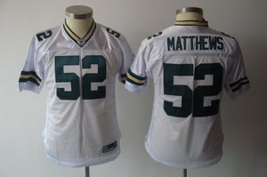 green bay packers 52 matthews white kids jerseys