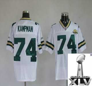 Green Bay Packers 74 Aaron Kampman White Jerseys {2011 Super Bowl Xlv }