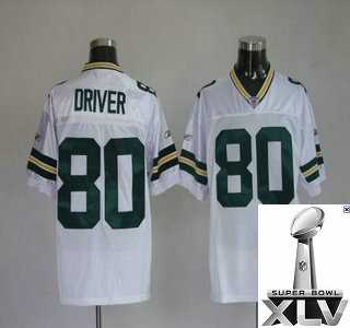 Green Bay Packers 80 Donald Driver White Jerseys {2011 Super Bowl Xlv }
