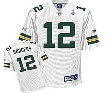 green bay packers aaron rodgers 12 super bowl xlv white youth jersey
