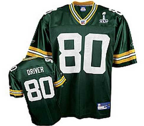 NFL Green Bay Packers Donald Driver 80 Super Bowl Xlv Team Color Jersey