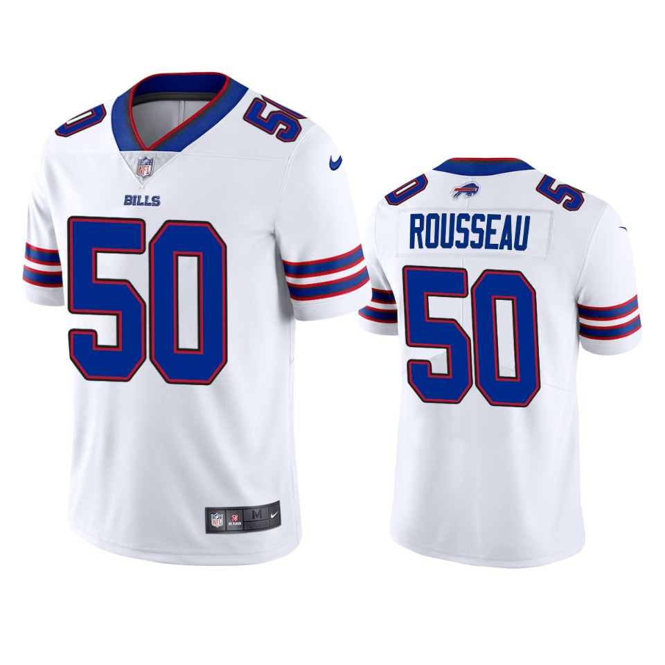 gregory rousseau bills white vapor jersey