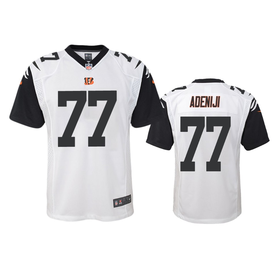hakeem adeniji bengals white color rush game jersey