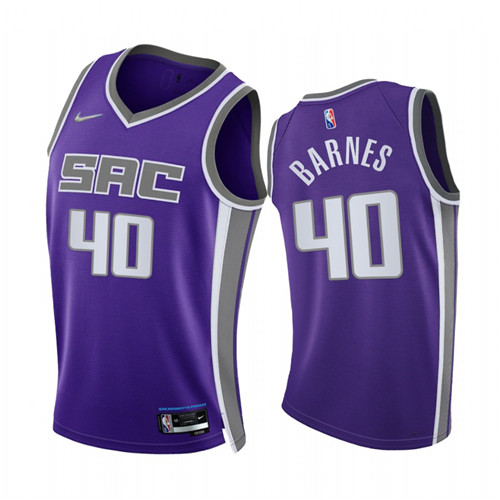 Sacramento Kings Harrison Barnes 75th Diamond Anniversary Purple stitched Jersey #40