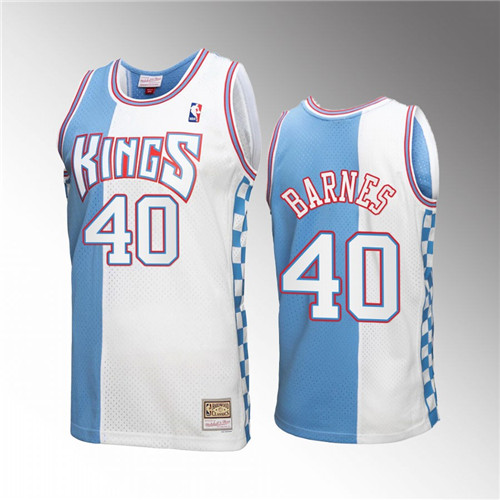 Sacramento Kings Harrison Barnes White Mitchell Ness stitched Jersey #40