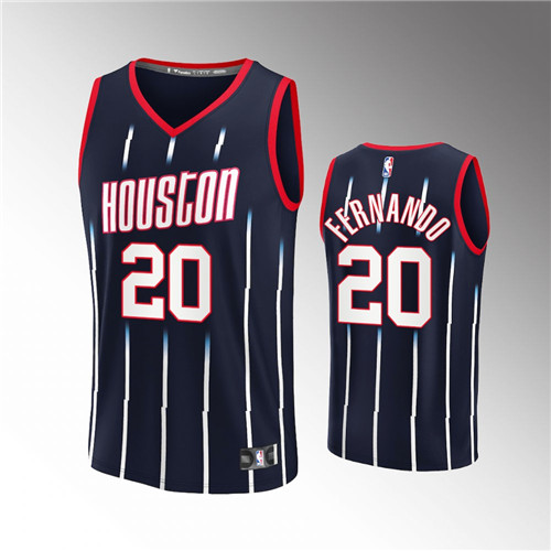 Houston Rockets Bruno Fernando Replica City Navy Jersey #20