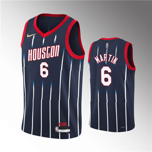 Houston Rockets Kenyon Martin Jr. 2021-22 75th Anniversary City Navy Jersey #6