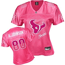 houston texans #80 a.johnson pink jersey