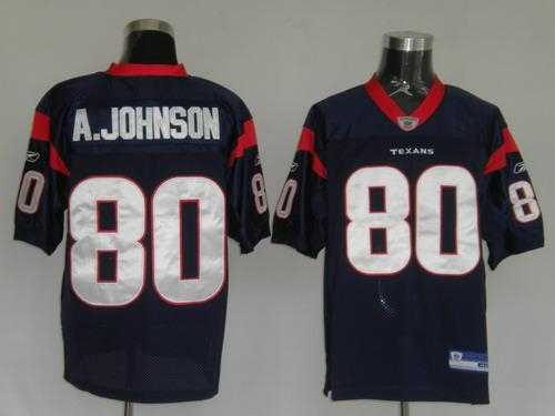houston texans 80 a.johnson blue jerseys