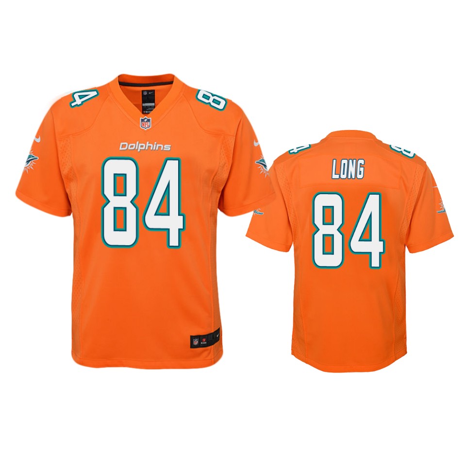 hunter long dolphins orange color rush game jersey