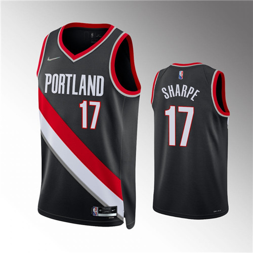 Portland Trail Blazers Shaedon Sharpe 75th Diamond Black stitched Jersey #17