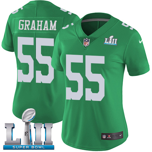 ike Eagles #55 Brandon Graham Green Super Bowl LII Women's Stitched NFL Limited Rush Jersey