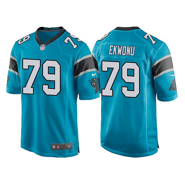 ikem-ekwonu-panthers-2022-nfl-draft-blue-game-jersey-middle