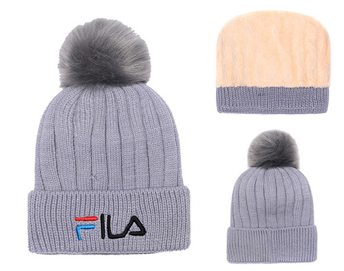 ila Fresh Logo Gray Fashion Sport Knit Hat SG