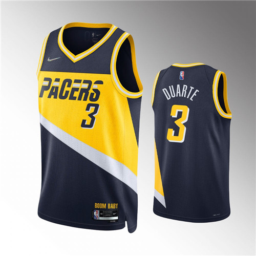 Indiana Pacers Chris Duarte 2021-22 75th Anniversary City Black stitched Jersey #3