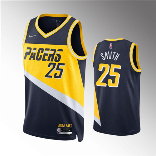Indiana Pacers Jalen Smith 75th Anniversary City Black stitched Jersey #25