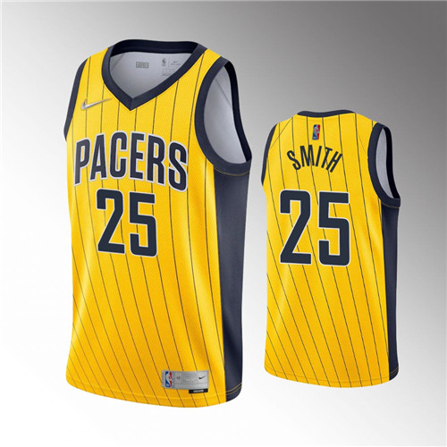 Indiana Pacers Jalen Smith Earned Edition Gold stitched Jersey #25