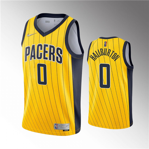 Indiana Pacers Tyrese Haliburton Earned Edition Gold stitched Jersey #24