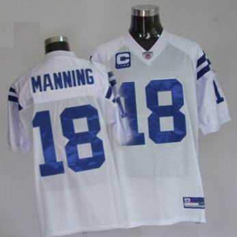 indianapolis colts #18 colts p.manning white c patch