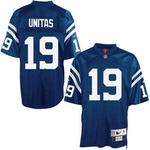 indianapolis colts #19 johnny unitas blue jersey