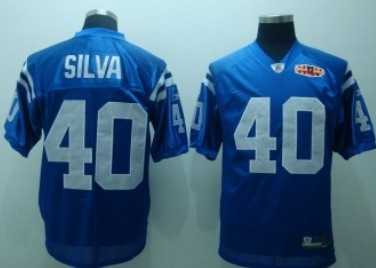 indianapolis colts #40 silva 2010 super bowl blue jersey