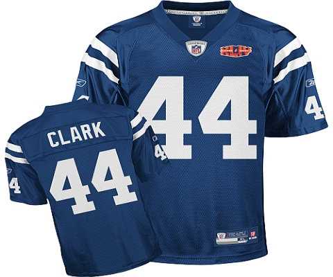 indianapolis colts #44 peyton clrak super bowl xliv blue