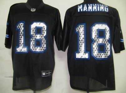 indianapolis colts 18 peyton manning black united sideline jerseys