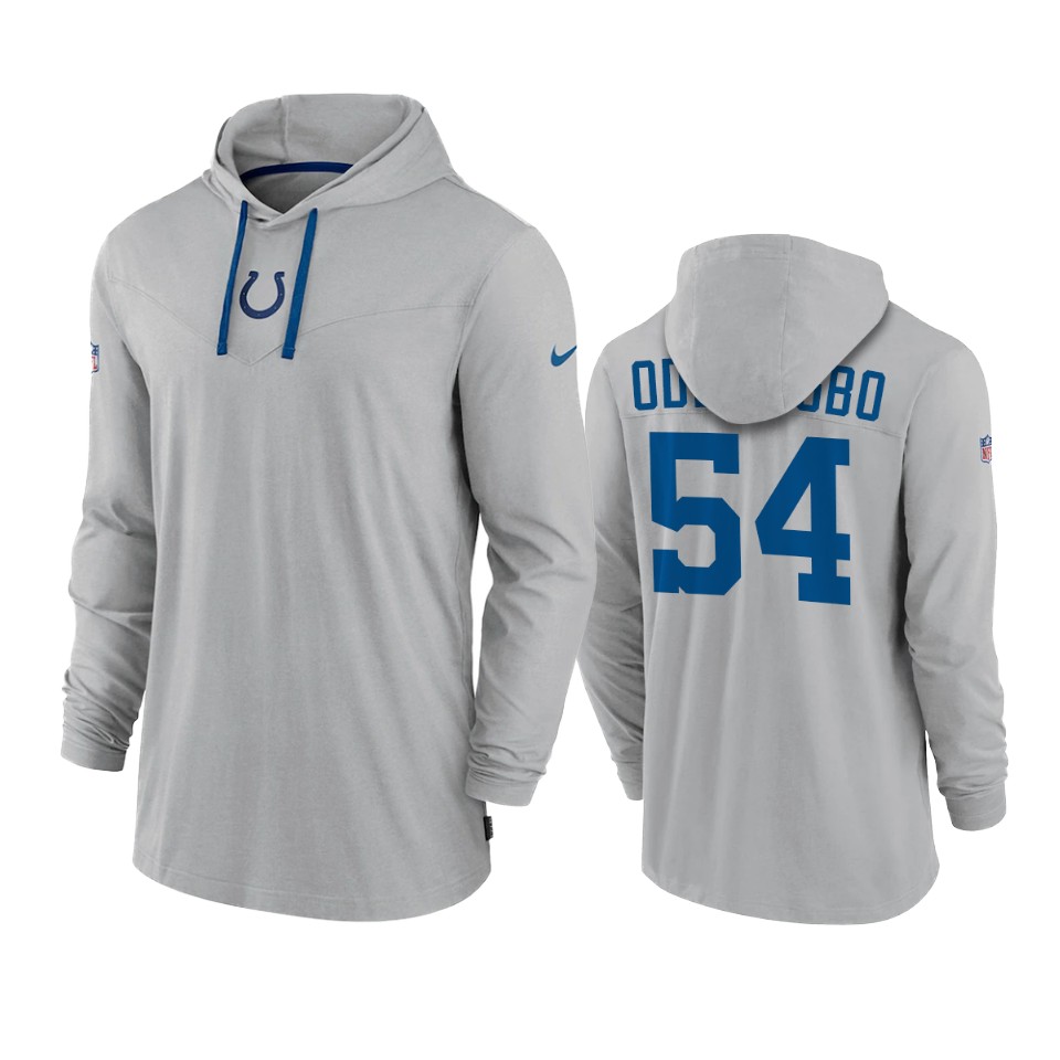 indianapolis colts dayo odeyingbo gray sideline performance hoodie tri blend t shirt