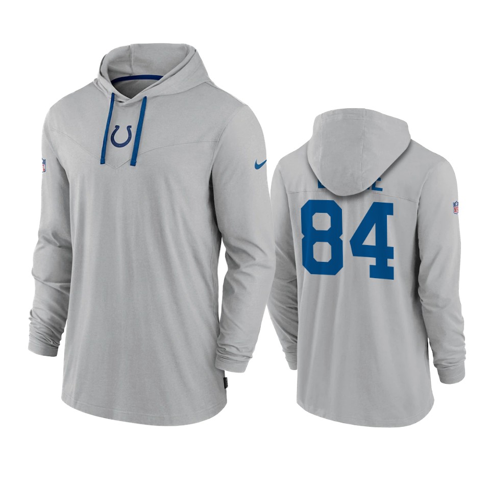 indianapolis colts jack doyle gray sideline performance hoodie tri blend t shirt