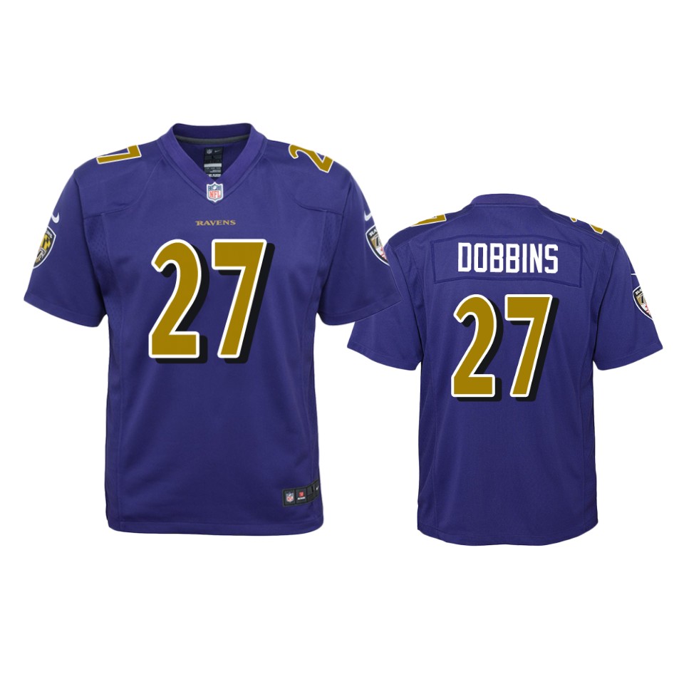 j.k. dobbins ravens purple color rush game jersey