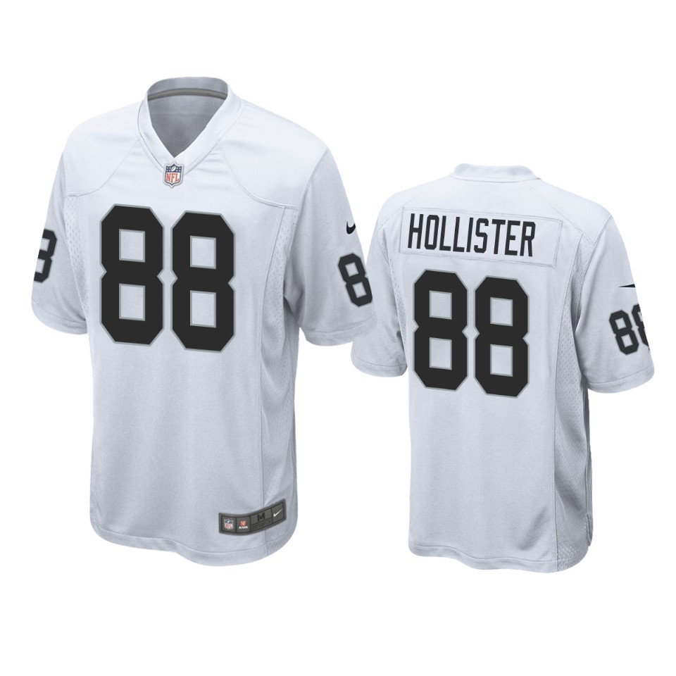 jacob hollister raiders game white jersey