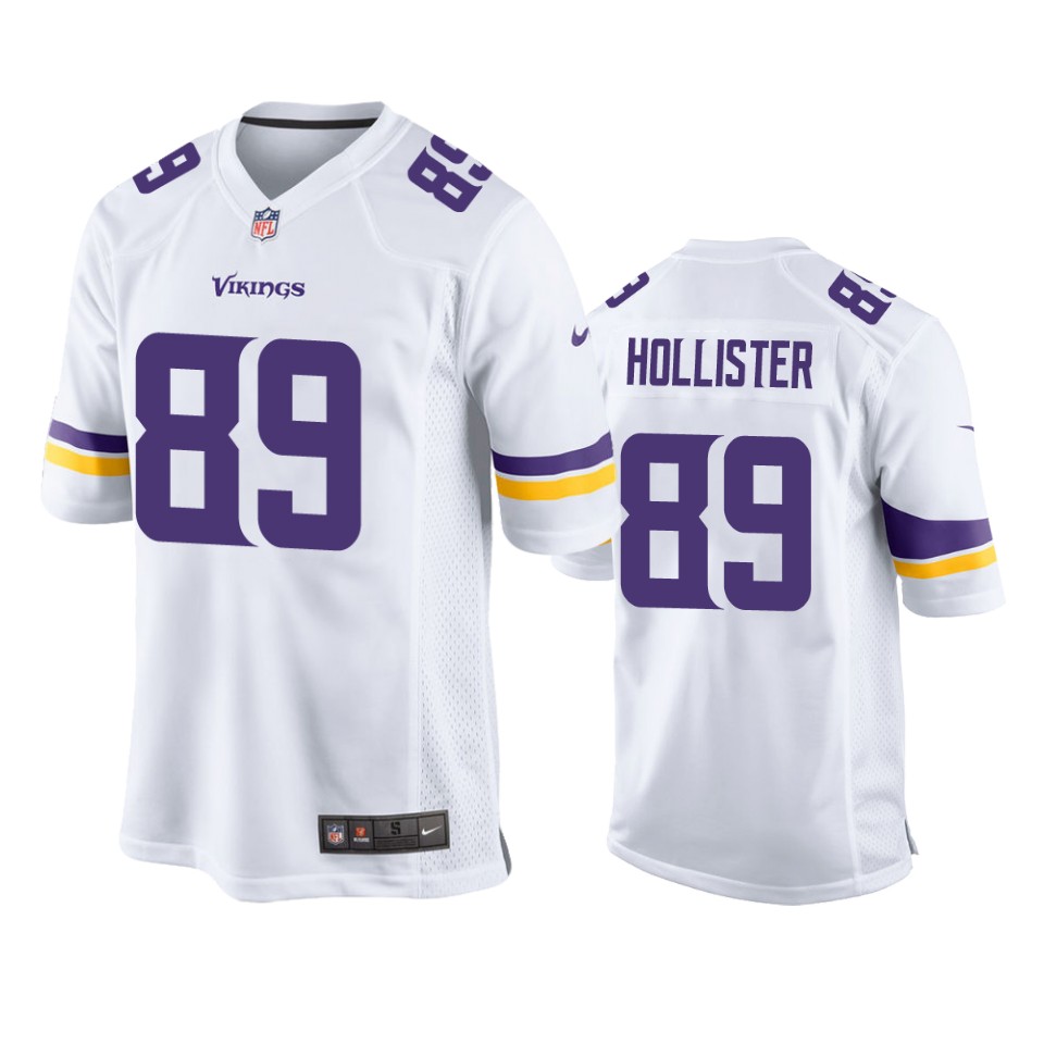 jacob hollister vikings game white jersey
