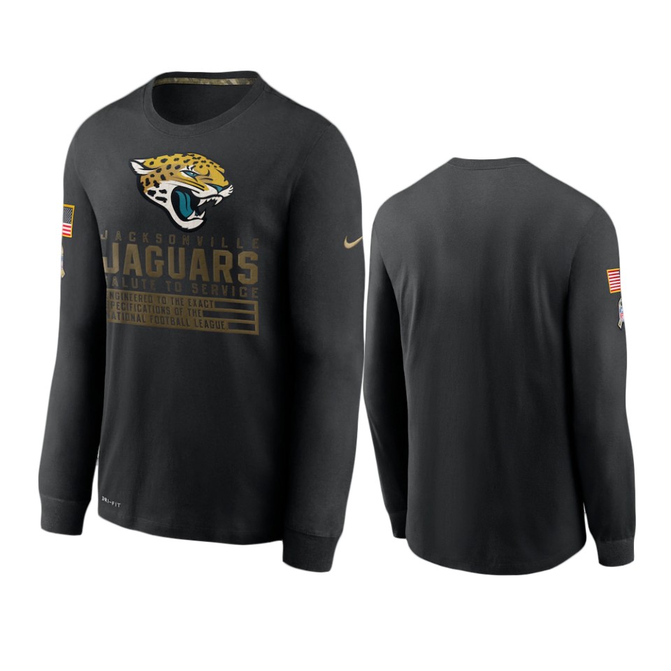 jaguars black 2020 salute to service sideline performance long sleeve t shirt