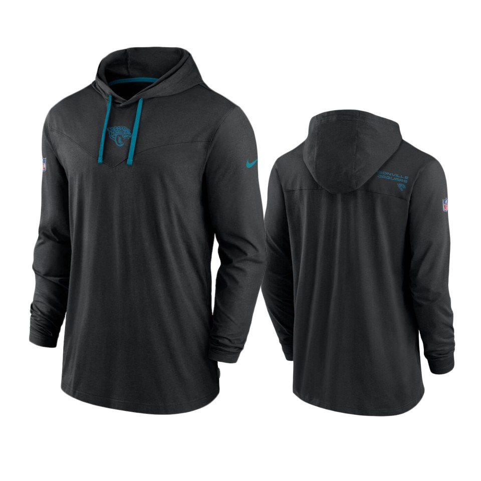 jaguars black sideline performance hoodie long sleeve t shirt