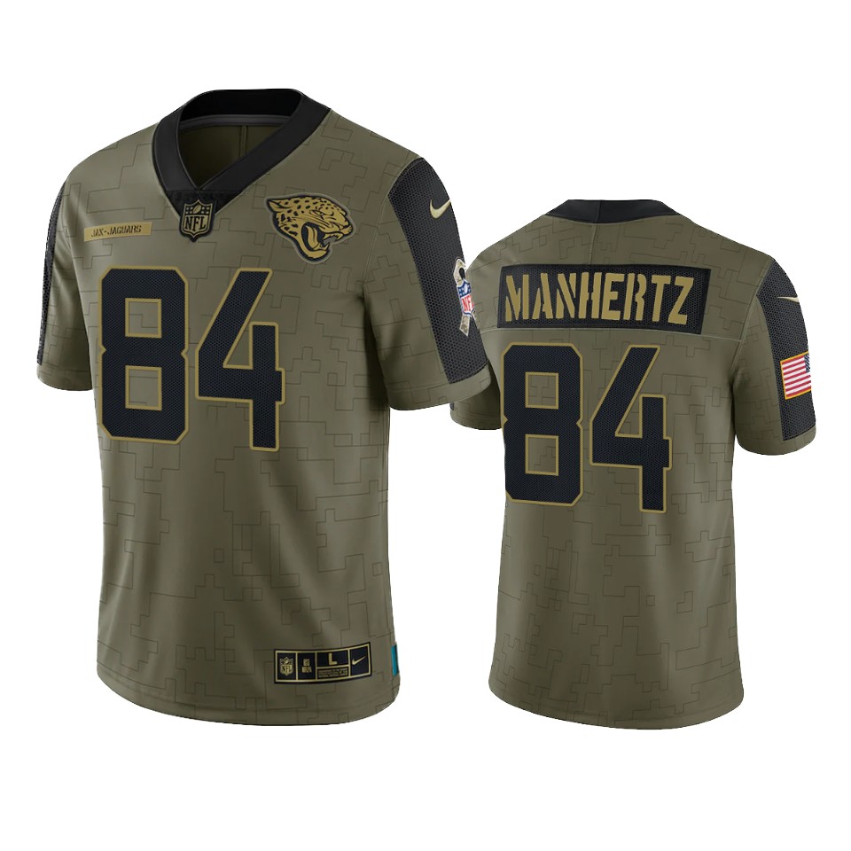 jaguars chris manhertz olive limited 2021 salute to service jersey