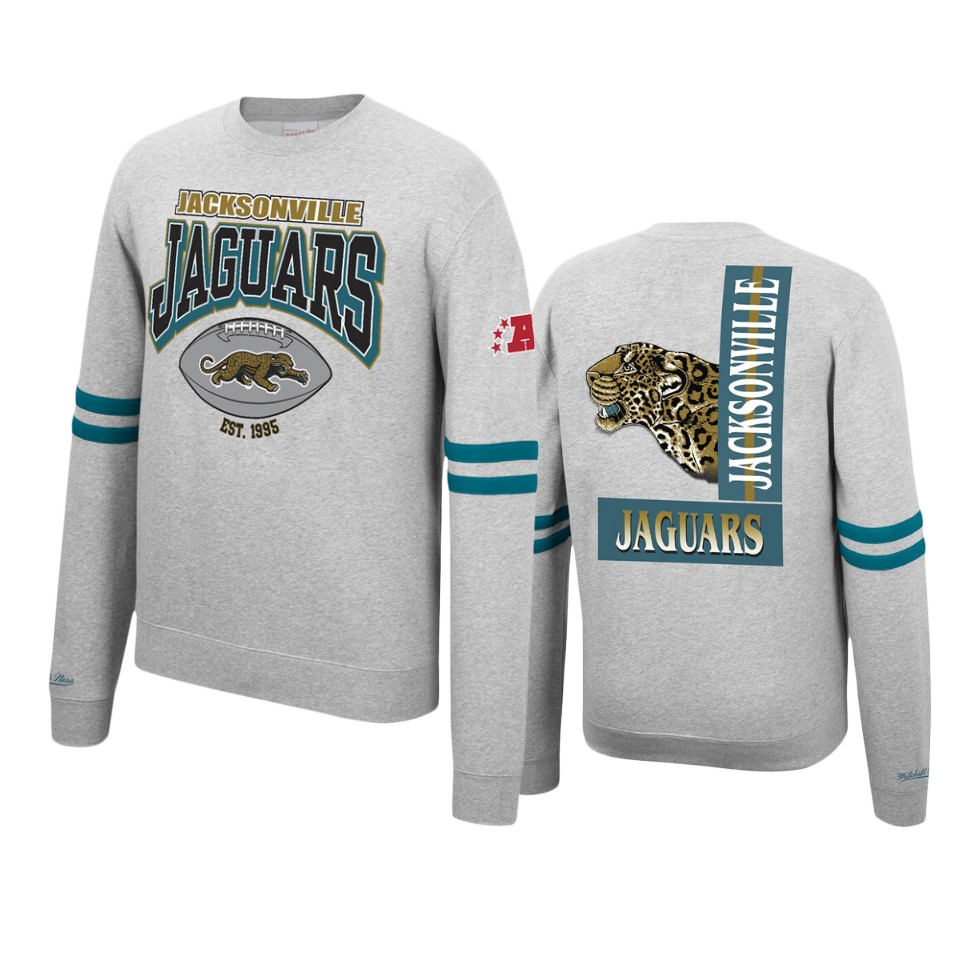 jaguars heathered gray allover fleece pullover sweatshirt