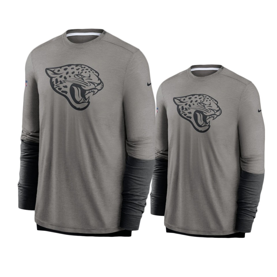 jaguars heathered gray black sideline player performance t shirt