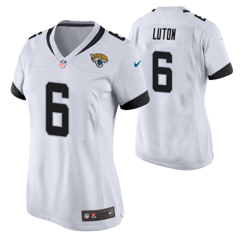 jaguars-jake-luton-game-women's-jersey-white