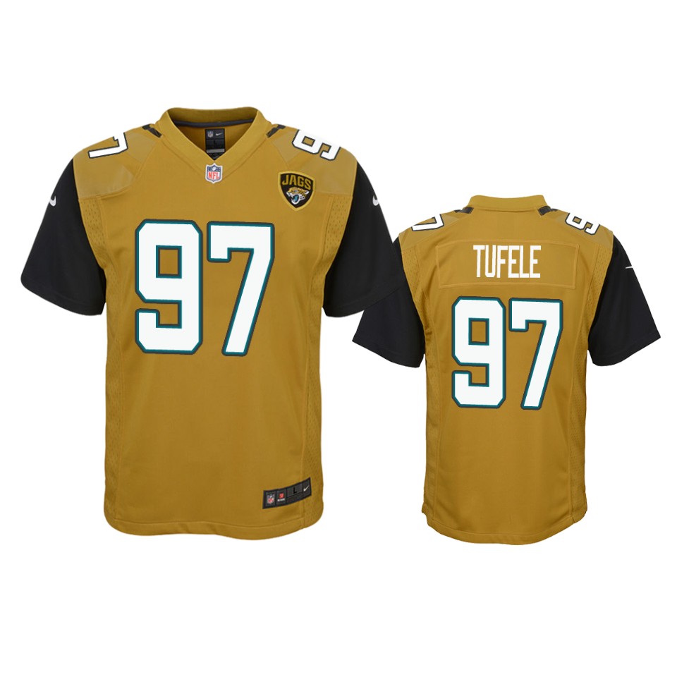 jaguars jay tufele gold color rush game jersey