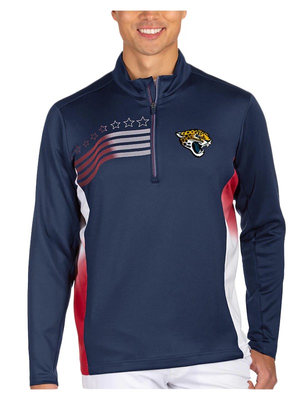 jaguars navy red liberty quarter zip pullover jacket