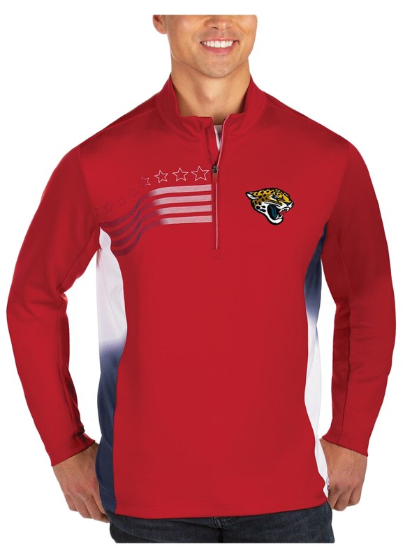jaguars red white liberty quarter zip pullover jacket