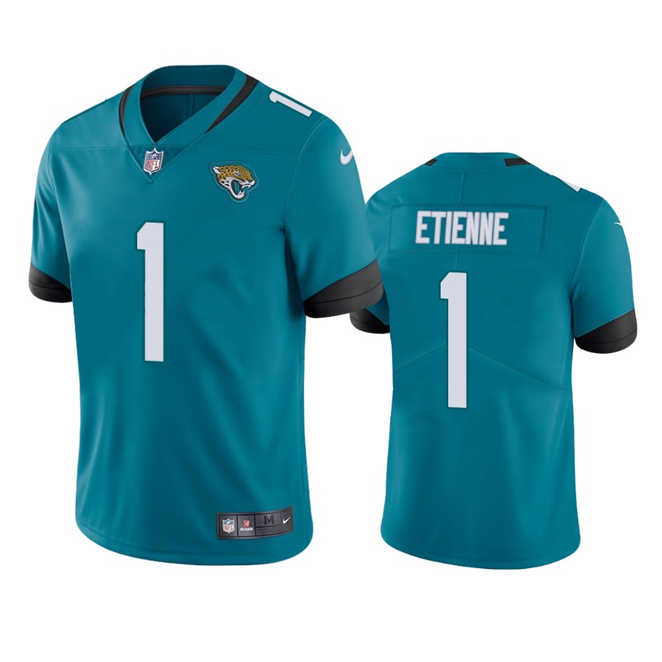 jaguars travis etienne teal vapor jersey